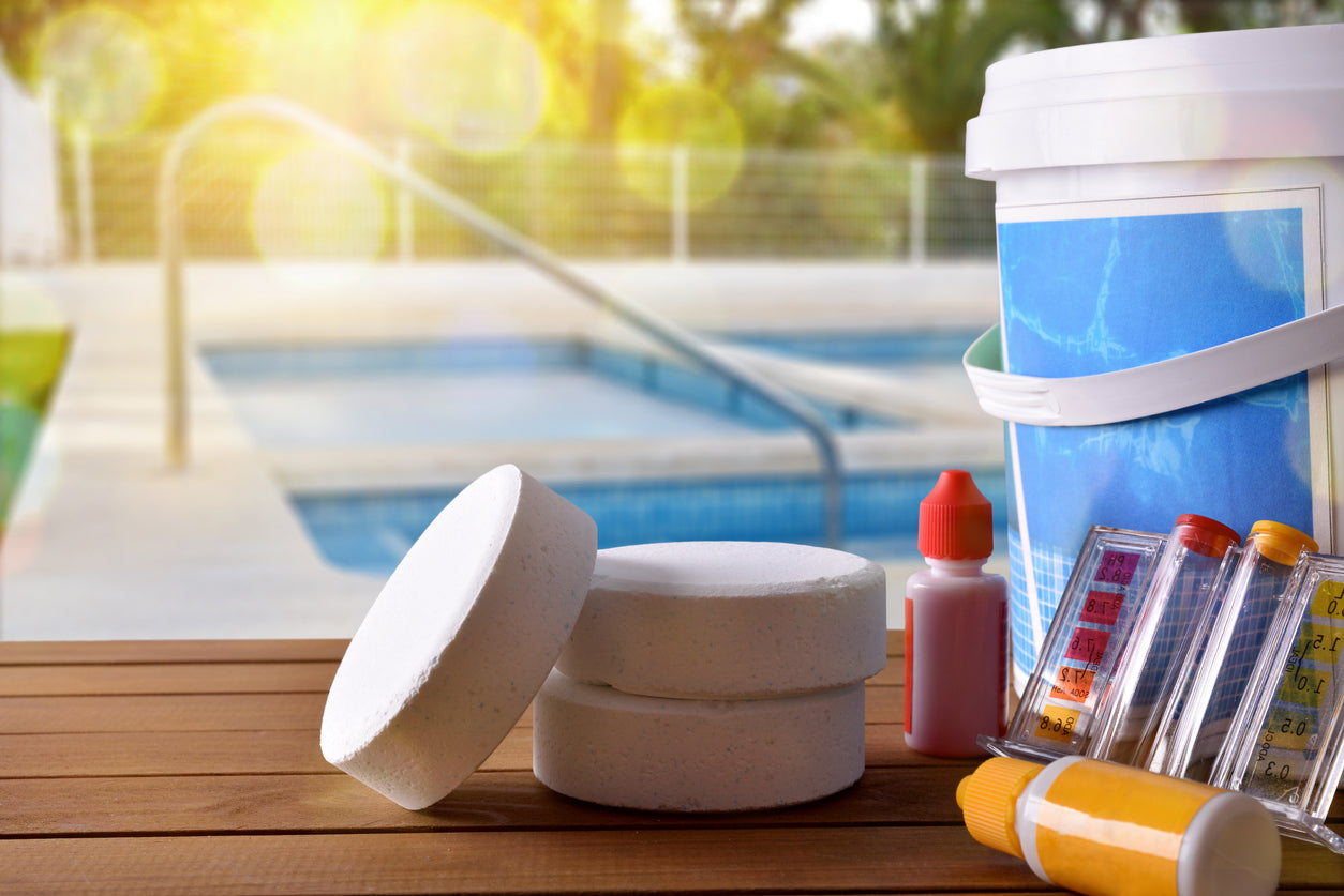 What is the purpose of using 3-inch chlorine tablets in pool maintenance
