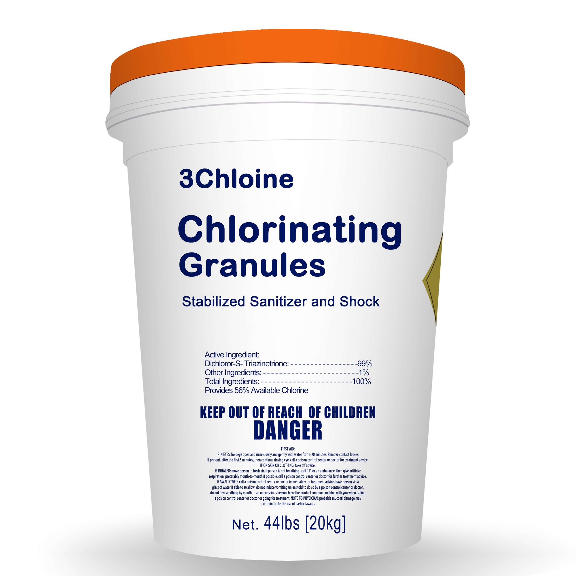 44 lbs Sodium Dichlor Chlorine Shock Granules for Sanitizing Swimming Pools - Fast Dissolving 44 Pound